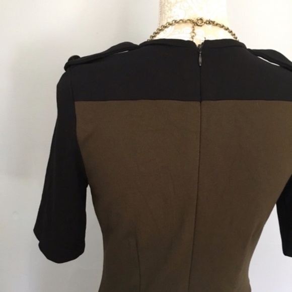 Mango // Green, Black Color Block Suit Dress S dr1 - Picture 4 of 8